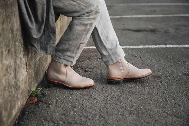 Service Boot & Side Zip Light Grey Horsebutt - VIBERG