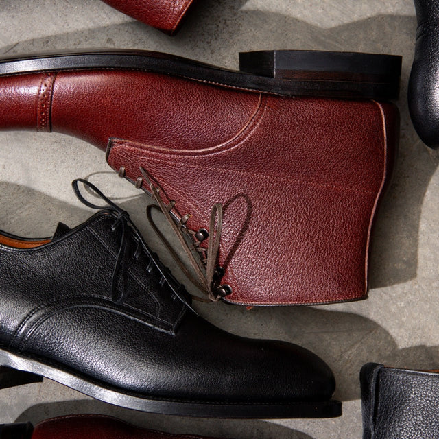 Navvy Cut Shoe - Black Tanganiyka (Pre - Order) - VIBERG